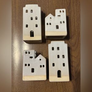 Set of four ceramic West Elm House Candle Holders